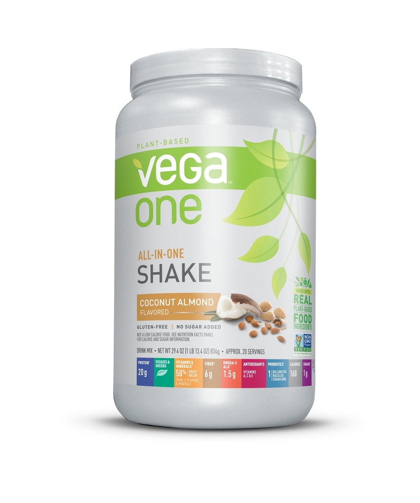 Vega One All-In-One Nutrition Shake Coconut Almond (20 porcií) - Plant Based Vegan Protein Powder, Non Dairy, Gluten Free, Non GMO, 29.4 Ounce (Pack of 1)