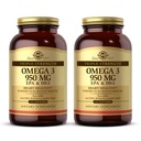 Solgar Triple Sila Omega 3 950 mg - 100 Softgels, balenie po 2 - Podporuje zdravie kĺbov a kože - Non-GMO, bez lepku, bez mlieka - 200 Celkové služby