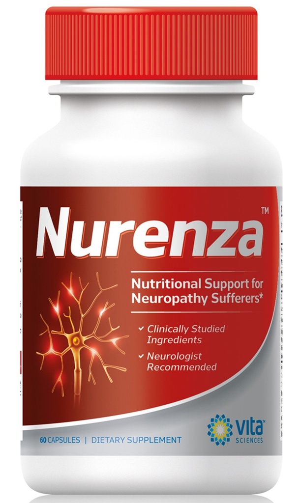 Vita Sciences Nurenza Neuropatia Relief Supplement 40x Sila Prírodné R-ALA forma pre Nerve zdravie, rýchla oprava w/vitamíny, Antioxidanty Revitalizing nohy, ruky, nohy, a prsty. 60 Ct.