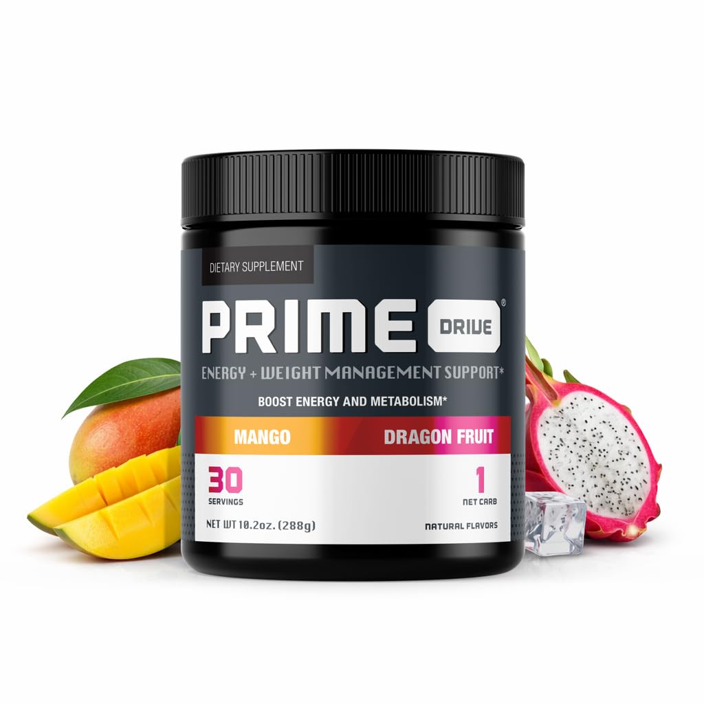 Prime Drive Energy Strawberry Melon Pre Cvičenie Energy Drink Powder, Poskytuje extrémnu energiu, Zameranie a intenzita, Posilňuje metabolizmus 10.2oz (30 Servis)