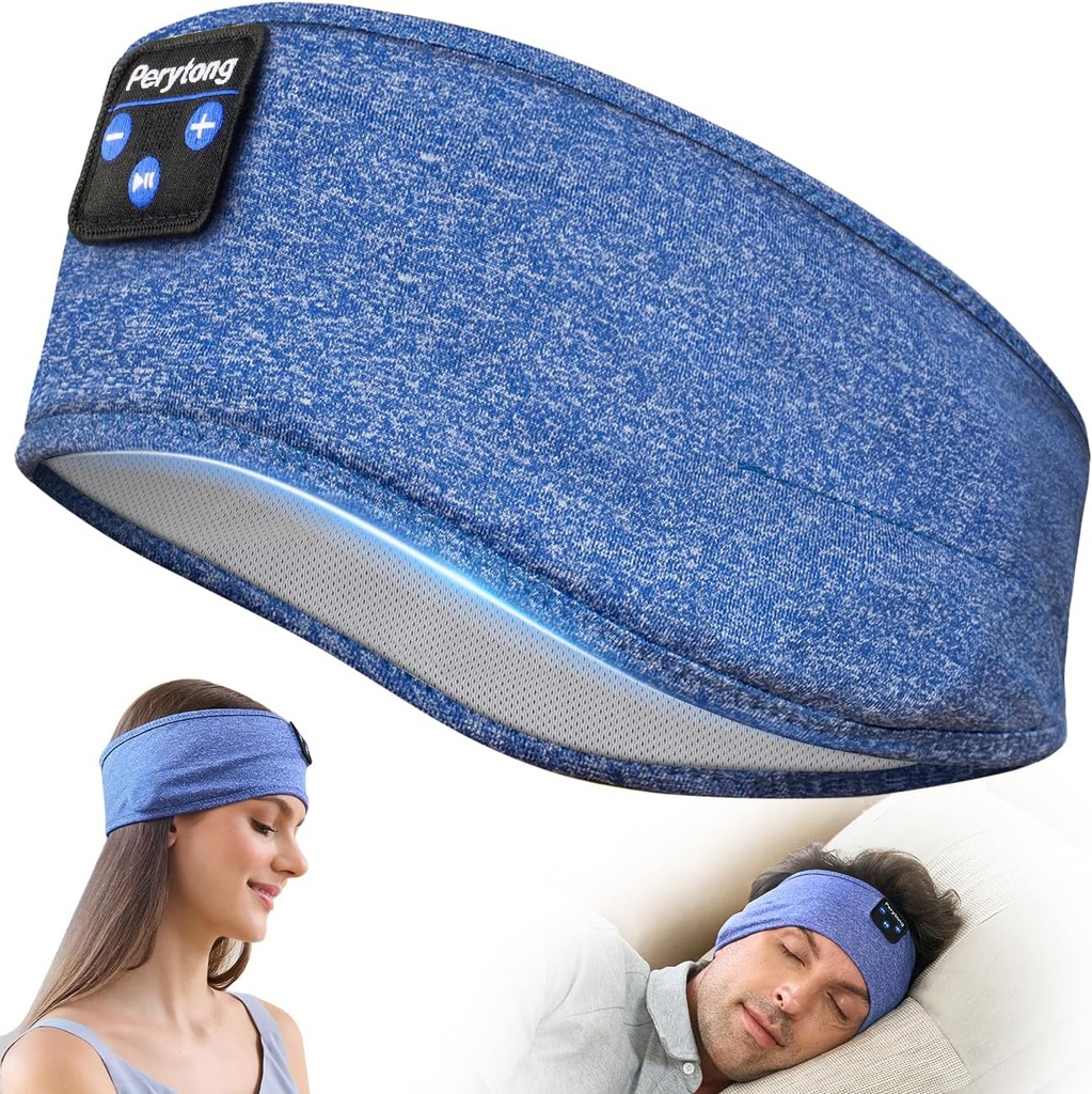 Perytong Bluetooth slúchadlá, spánkové slúchadlá Bluetooth pre bočné spanie - spiaca čelenka s tenkým reproduktorom Mikrofón Handsfree Darčekové nápady pre ženy Muži