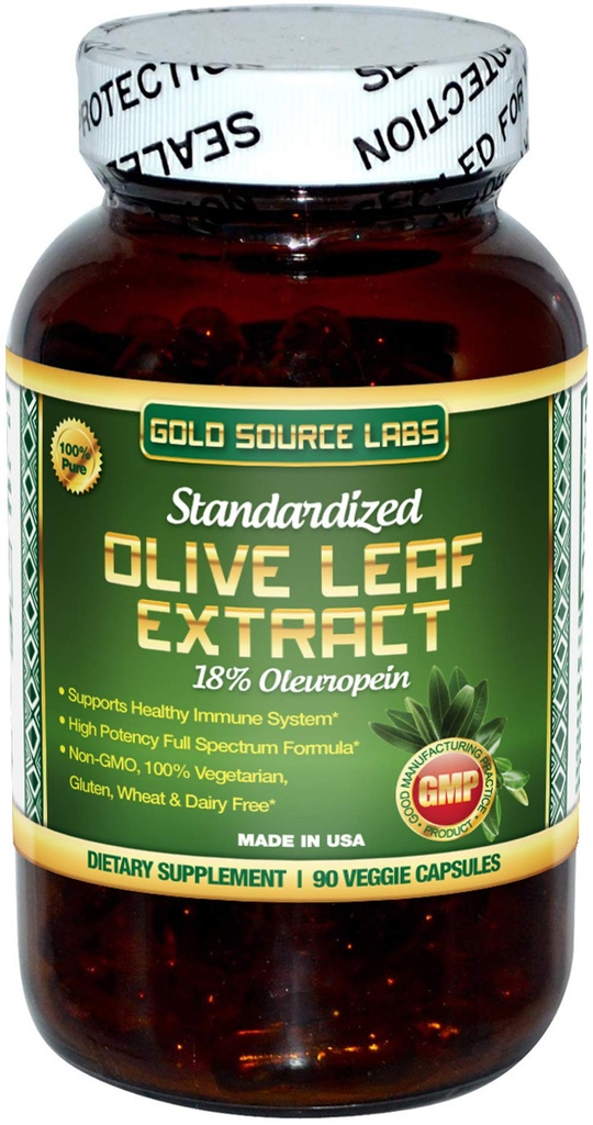Organické Olive Leaf Extract Kapsule - Pure Organic Olive Leaf Plus Štandardizovaný Oleuropein Extract, 90 Vegetariánov Caps, 400 mg Maximum Strength Complex for Immune Health