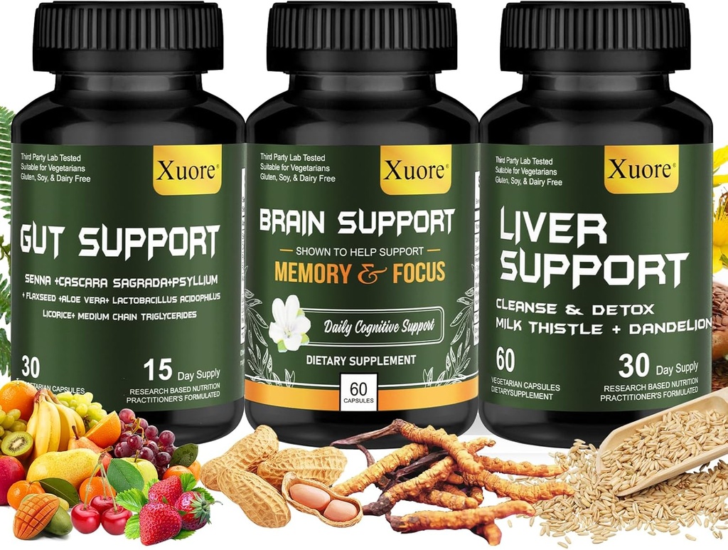 Pečeň Obnoviť očistiť Detox, Opravy a podpora, Gut a Colon Podpora - Advanced Gut očistiť Detox, Mozog Nootropic Brain Supplement pre mužov a ženy ,Všetky v jednom štipku.