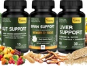 Pečeň Obnoviť očistiť Detox, Opravy a podpora, Gut a Colon Podpora - Advanced Gut očistiť Detox, Mozog Nootropic Brain Supplement pre mužov a ženy ,Všetky v jednom štipku.