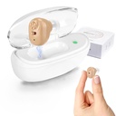 Pomoc na zosilňovač sluchu, nabíjateľná pomôcka na sluch pre seniorov a dospelých s ovládaním hlasitosti, rušenie sluchu zosilňovač, jednorazové použitie