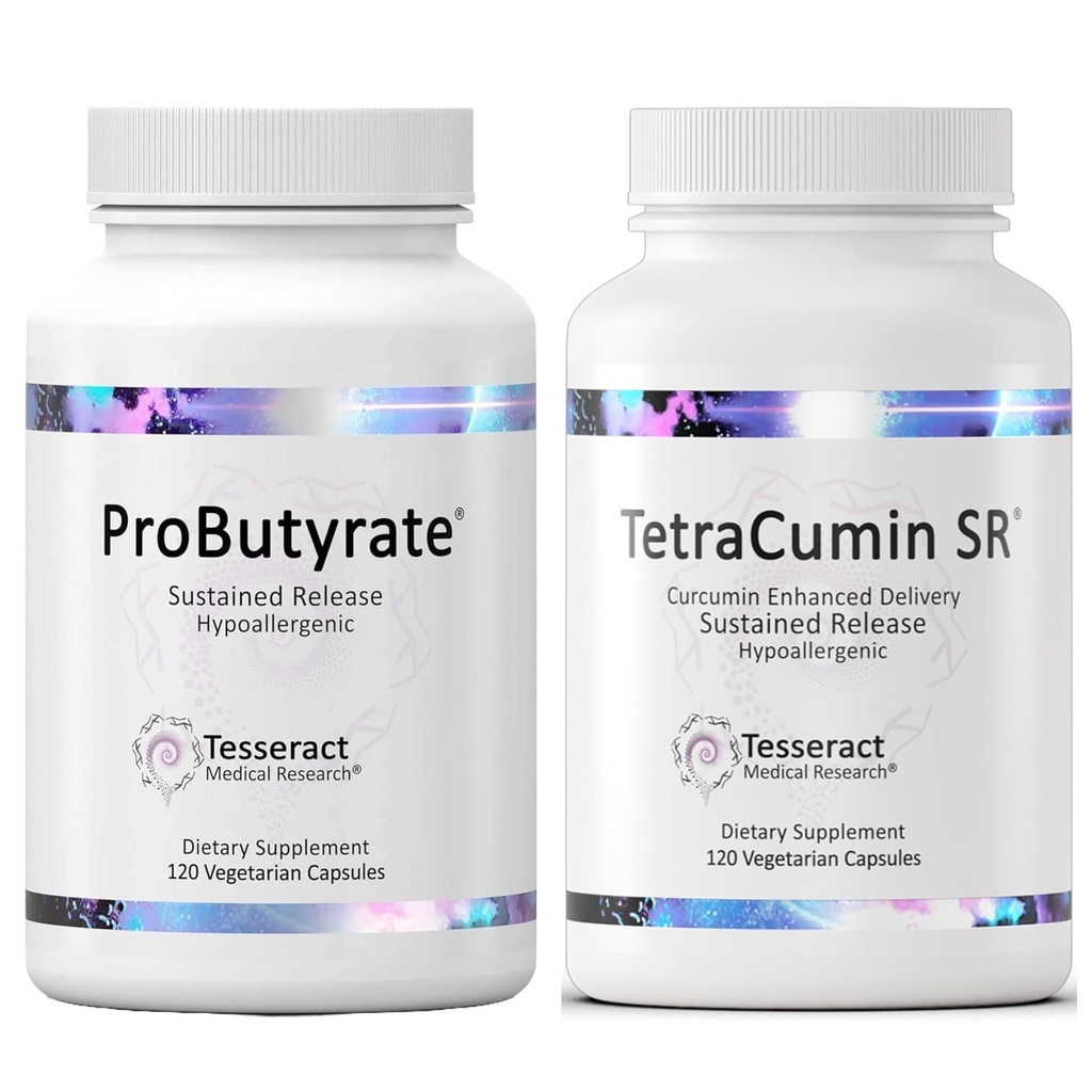 Tesseract Medical Research ProButyrate Gut Health Supplement, Butyric Acid Complex & TetraCumin SR Joint Support Supplement, Trvalé uvoľnenie