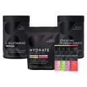 Športový výskum L-Glutamine (1,1 lbs), bezcukrová prirodzene ochutená hydratovaná elektrolyty 16x Odrodové balíčky a monohydrát kreatínu (1,1 lbs)