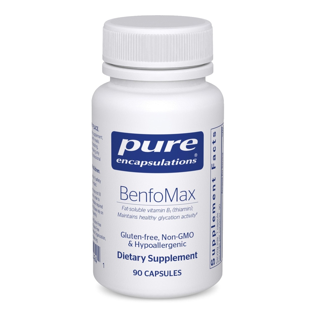 Pure Encapsulations BenfoMax 90's - 200 mg Benfotiamín - vitamín B1 tiamín doplnok - podporuje zdravie srdca a metabolizmu - Vegan a non-GMO - 90 kapsúl