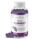 Železo Gummy s vitamínom C - Anémia Anémia Supplement pre dospelých a deti, žuvacie, červené krvinky podpora, energia, imunitné funkcie, mozog zdravie, maximálna absorpcia, 120 Vegan Gummies