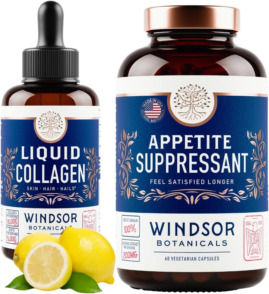 WINDZER BOTANICALS Tekutý kolagén a chuť k jedlu Potláčateľ Krása a Wellness Bundle