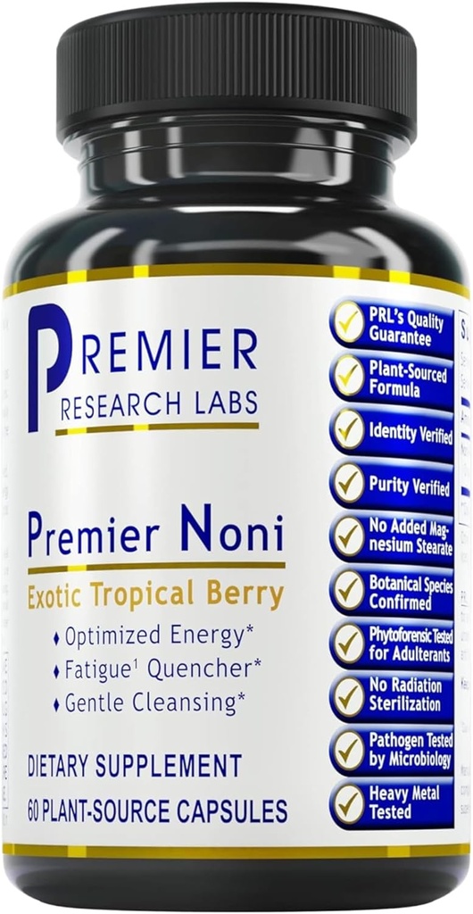 Premier Research Labs Premier Noni - Organické Noni kapsule, Noni Fruit Powder Pills, Noni Extract Supplement od Gut Health, Energy & Immune Health Support - 60 Vegetariánske kapsule