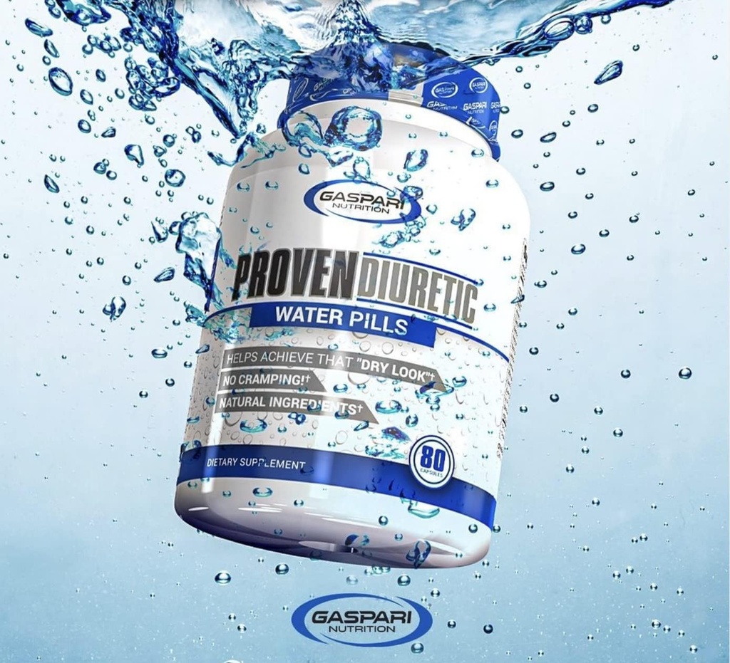 Gaspari Nutrition Proven Diurique, Professional Bodybuilding Supplement, Sheds Water Fast, dáva suchý vzhľad, prírodné zložky, žiadne kremovanie (80 Kapsule)