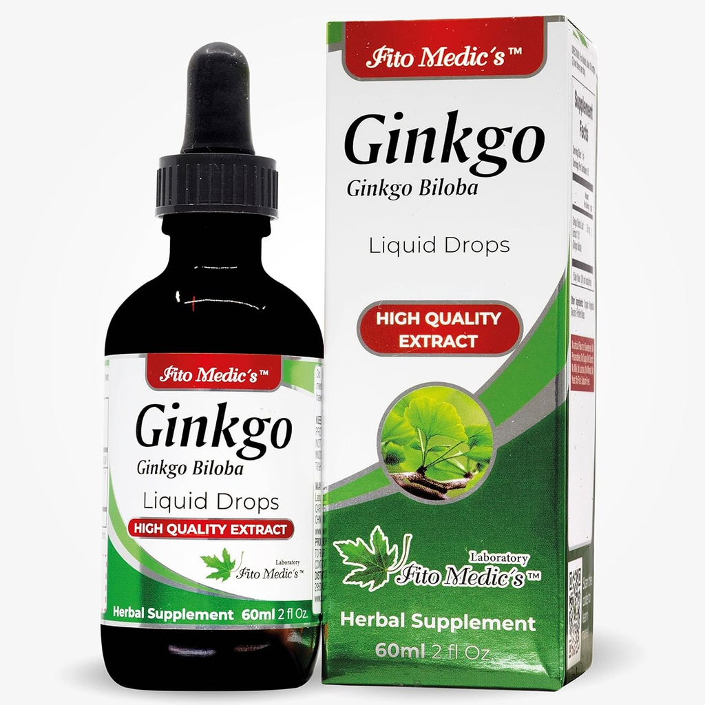FITO MEDIC'S Lab - Ginkgo biloba, na pamäť a koncentráciu, Pure - Ginkgo biloba Extract -Ultra vysoká Absorpcia, bez alkoholu.