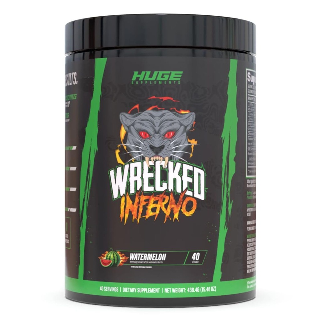 Wrecped Inferno - Thermogenic Pre Cvičenie pre mužov a ženy, zvýšenie energie, Boost termogenéza a metabolizmus, zvýšenie výkonu cvičenia - obsahuje L-Citrulín, L-karnitín, Beta-Alanín a viac