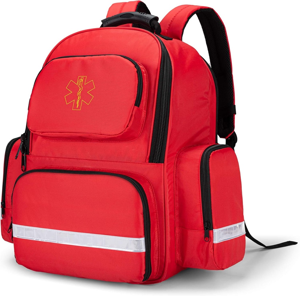 Trunab prvý respondent taška Trauma batoh prázdny, medicínske núdzové kits úložisko skok taška balíček pre EMT, EMS, polícia, hasiči, bezpečnostné dôstojníci - patentovaný dizajn červená