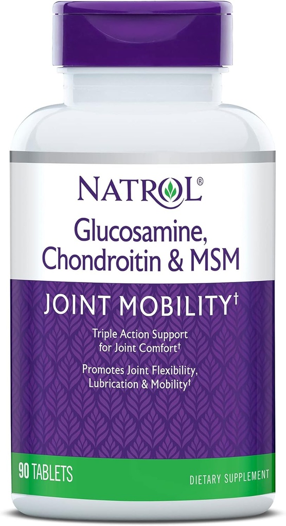 Natrol Glukozamín, Chondroitín a MSM, Joint Mobility, Tablety, 90 Počet (Pack of 12)