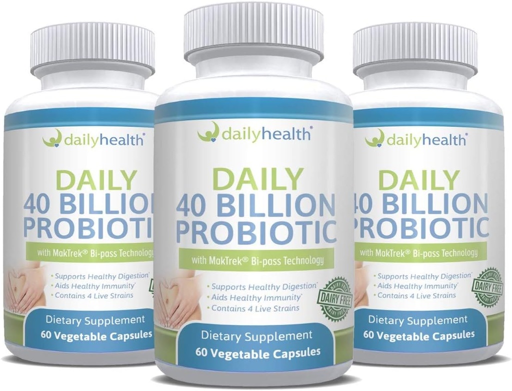 Denné probiotické 40 miliárd CFU MakTrek Bi-Pass Technology Digestion Immune Health 180 Veggie Capsules