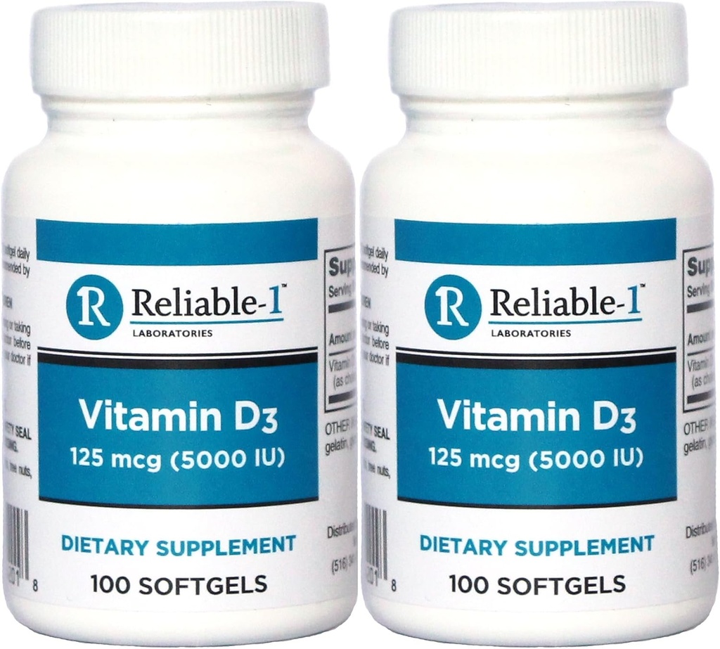 Vitamín D3 Vysoká potencia 5000 IU 100 softgelov v 1 fľaši Balenie 2