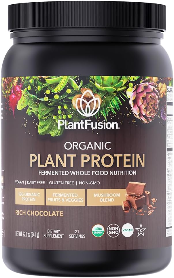 SOTRU Organic Vegan Protein Powder - Celopotraviny, Plant Based Protein Powder with Green Superfoods, Enzymes & Probiotics - USDA Certified Organic, Non-GMO, Gluten-Free - Chocolate 18.5 oz, 21 Servings