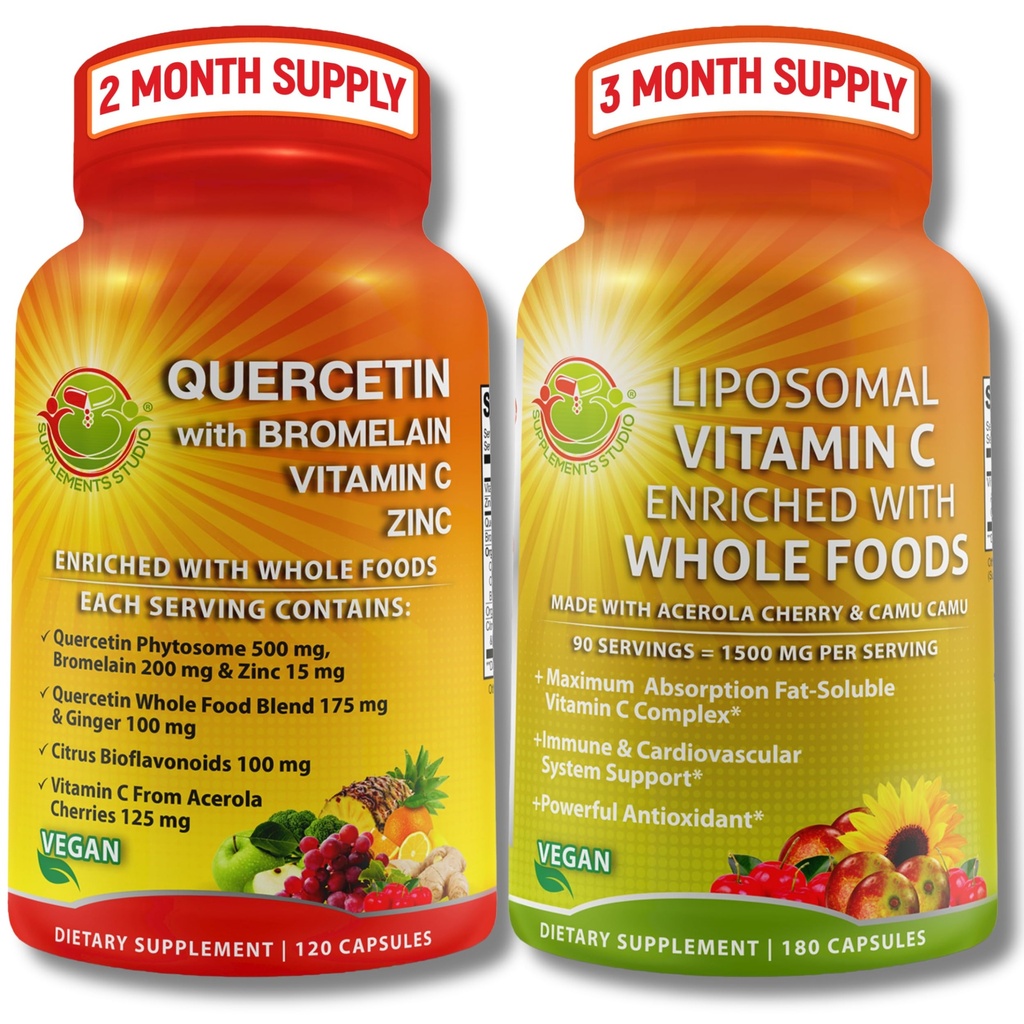 Quercetin s hypromelínom, vitamínom C a zinkom a lipozomálnym vitamínom C 1500 mg 
