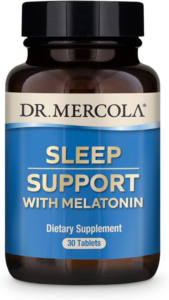 Dr. Mercola Melatonin Sleep Support, 30 Servings (30 tabliet) Non GMO, Soy Free, Gluten Free