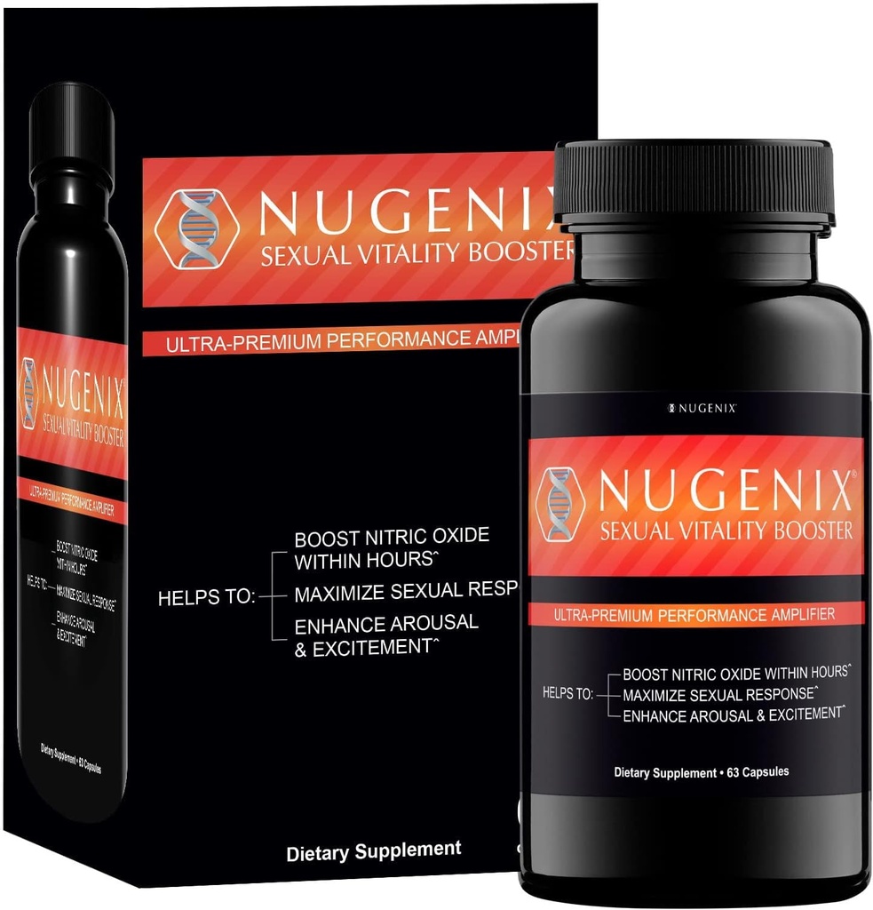 Nugenix Sexuálna vitalita Booster - Ultra Premium Performance Zosilňovač pre mužov - Dodatok k oxidu dusnatého, 63 kapsúl