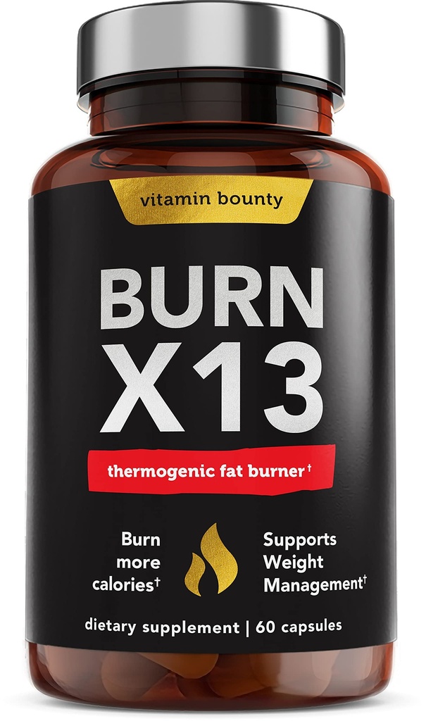 Vitamín Bounty Advanced Termogénny spaľovač tukov pre mužov a ženy - spáliť X13 Chudnutie doplnok s 13 Výkonnými zložkami - metabolizmus Booster, Energy & Apetite Control - 60 Kapsule