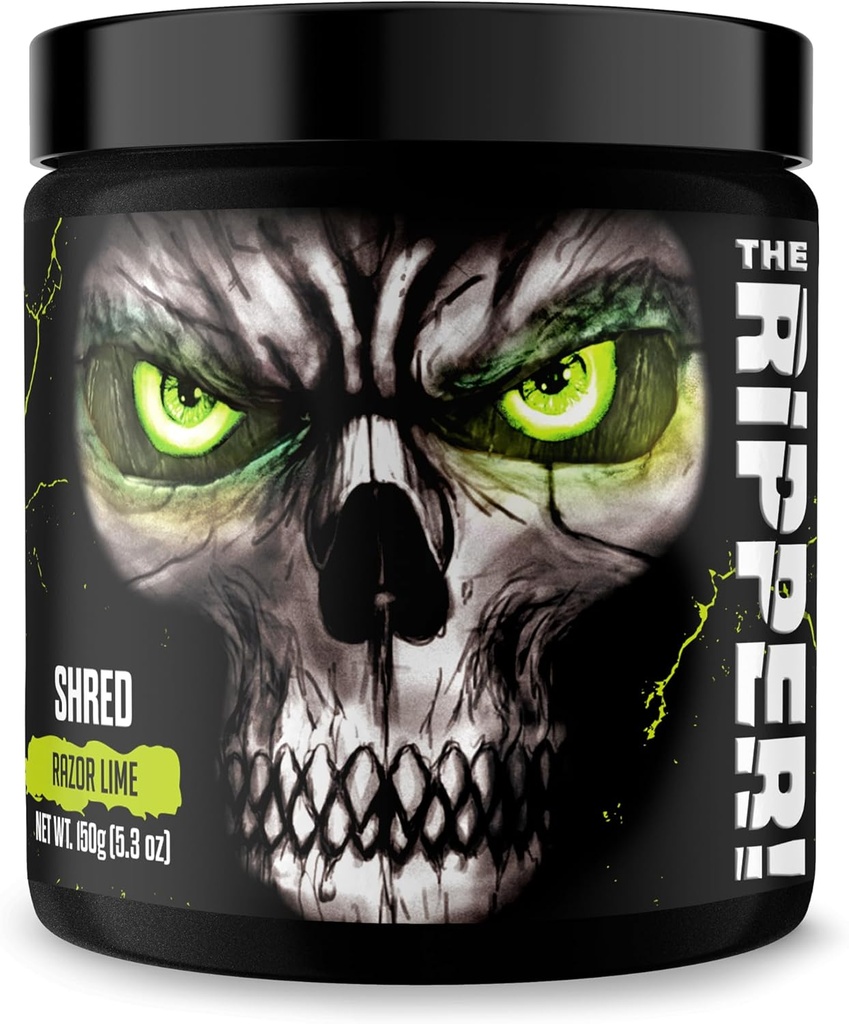 JNX SPORTS The Ripper! Shredding Thermogenic Fat Burner - Razor Lime 30 Servings | Advanced Fast Acting Thermogenic Pre-Workout, Appetite Suppressant for Men & Women