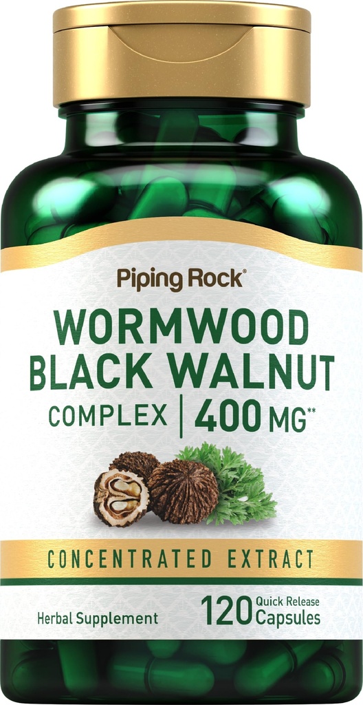 Piping Rock Wormwood Black Walnut Kapsule 400mg 