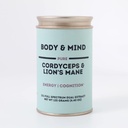 Telo a myseľ - čistá organická Lion's Mane & Cordyceps Huby 12:1 Duálny extrakt - Focus, Cognition, Energy, Endurance - 100% Ovocné telá - Pridajte do vody/Tea/Káva/Káva - 125 gramov