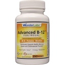 Laboratóriá Wonder Laboratories Sublingválny vitamín B12 (1000 μg), B6 (5 mg), Kyselina listová (400 μg) a biotín (25 μg) - formulované s metylkobalamínovým vitamínom B-12 (250 tabliet)