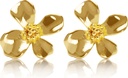 14K Gold Plated 925 Sterling Silver Kvety Lily Stud Náušnice