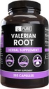 PURE ORIGINÁL SUROVINY Valerián Root (365 kapsúl) Žiadne horčík alebo ryžové výplne, vždy čisté, Lab Overified