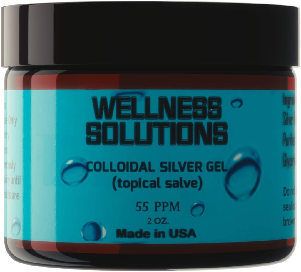 Koloidný strieborný gél - Wellness Solutions - Topický gél - Vegan & Gluten Free - 2 oz..-L8
