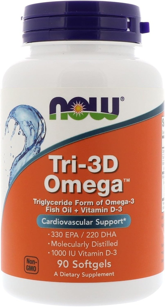 Teraz Foods Now Foods, (3 balenia) Tri-3D Omega, 330 EPA/220 DHA, 90 Softgels