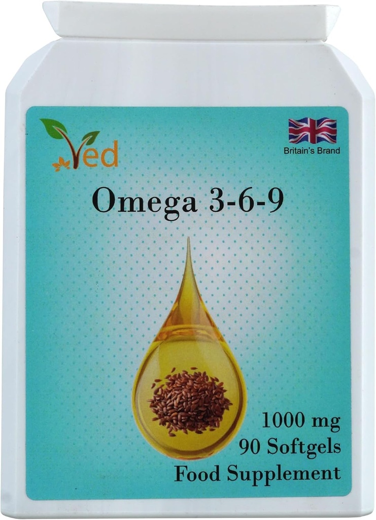 Ved Omega 3-6-9 Food Supplement softgel, od Cold Press Ľanový olej, 1000 mg 90 Soft Gel - 90 Days