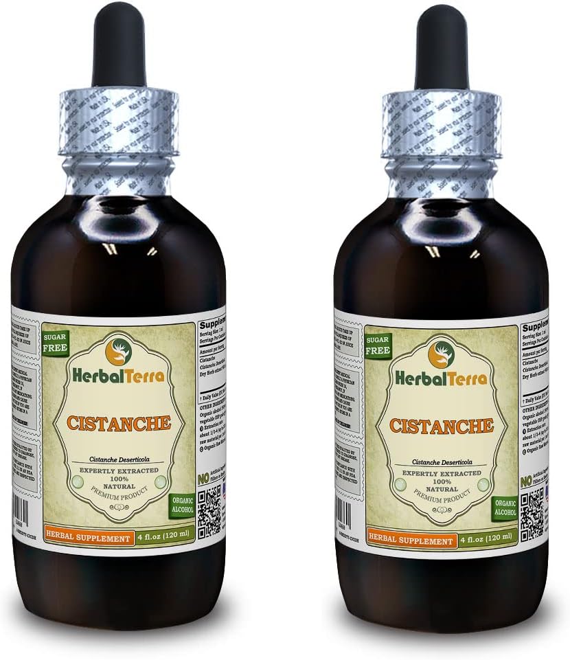 Cistanche (Cistanche Deserticola) Sušený rastlinný tekutý extrakt (názov bradavice: bylinná terasa, hrdo vyrobené v USA) 2x4 oz