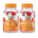 Životaschopný vitamín D3 + vitamín K2 Deti + vápnik Magnézium a zinok Deti, Gummy Bundle - veľké ochutnávky, vitamín doplnok, bez lepku, bez GMO, Žuvacia Gummy