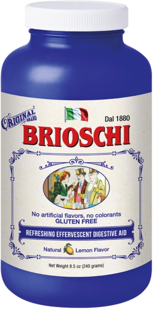 Brioschi Talianska citrónová ochutená šumivý pálenie záhy, žalúdočné ťažkosti, kyslé poruchy trávenia, 8.5 oz fľaša