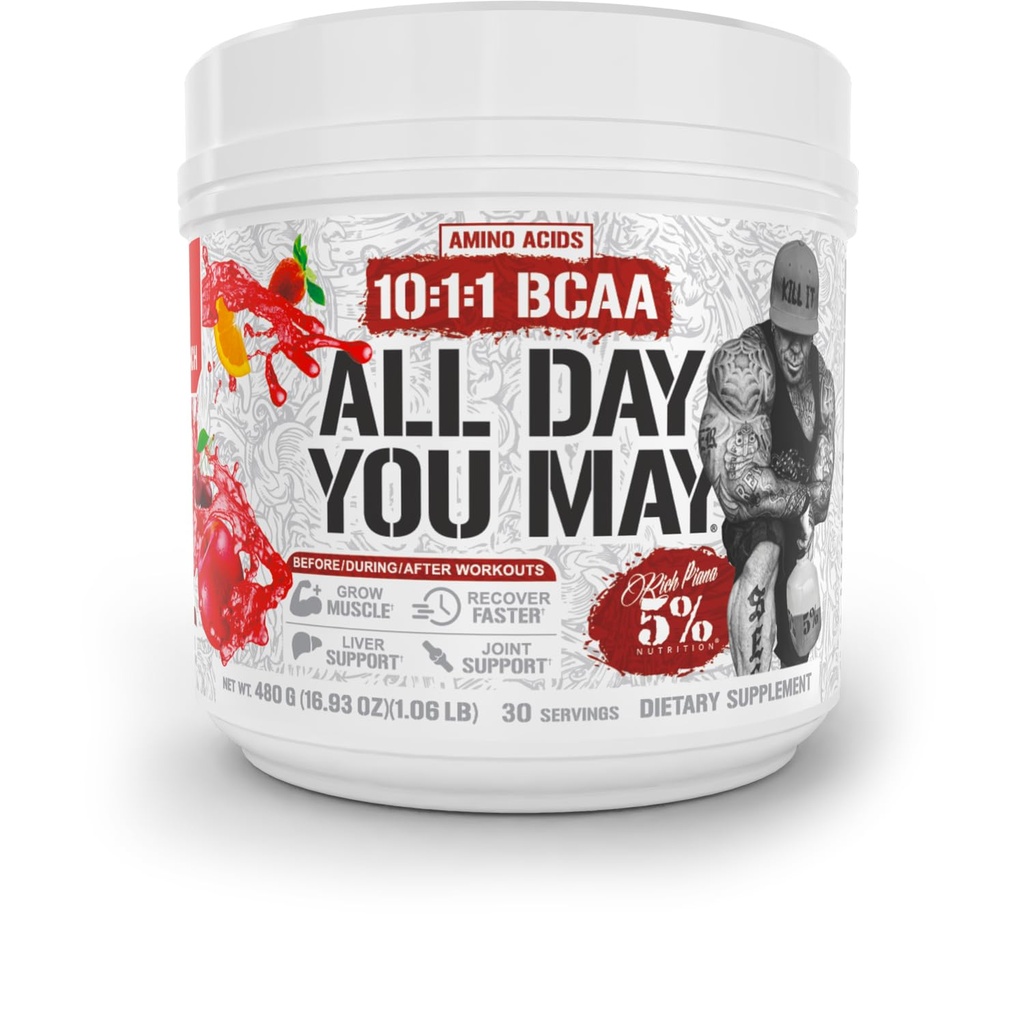 5% Nutrition Rich Piana AllDayYouMay BCAA Powder 