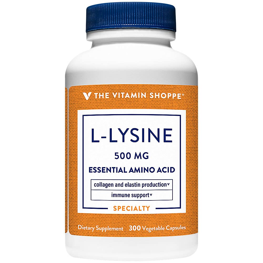 Vitamín Shoppe L-lyzín 500MG jedenkrát denne (300 kapsúl)