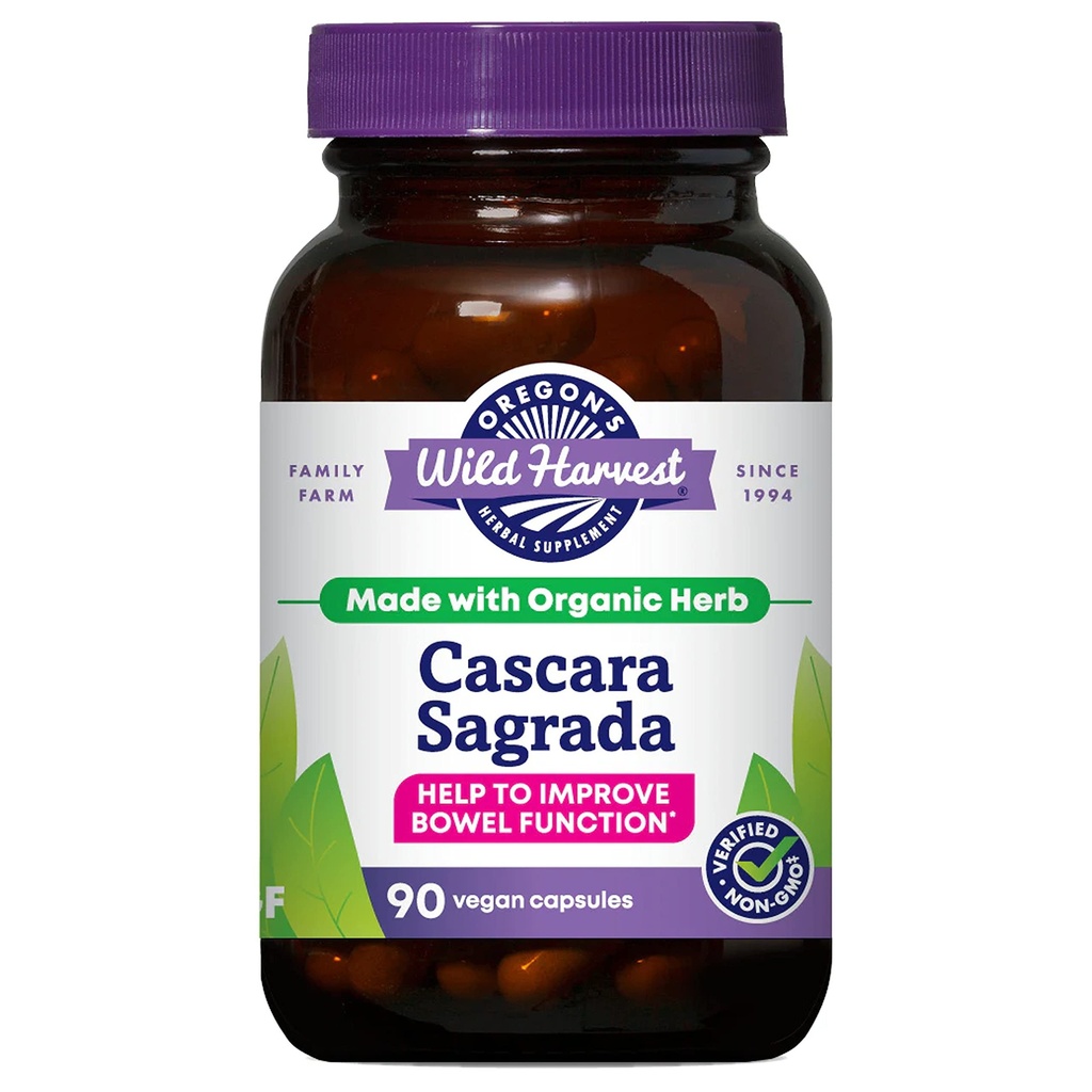 Oregon's Wild Harvest Cascara Kapsule Sagrada - Organické bylinné prírodné preháňadlo od Krátkotrm Zápcha Relief