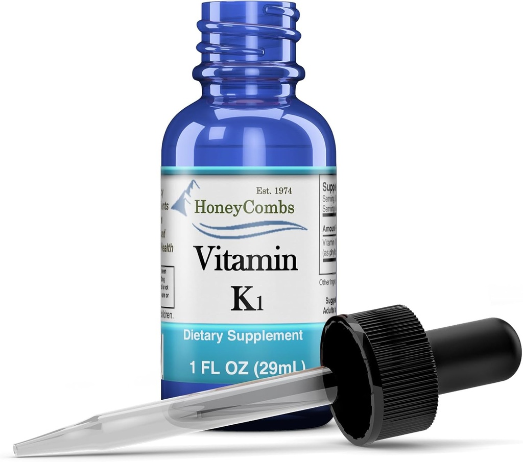 Vitamín K1 Tekuté kvapky - vyrobené v USA - Prírodná vysoká potencia Phyllochinón pre mužov, ženy, deti, a novorodenci Great pre tmavé pod očné kruhy - hromadne veľkosti tiež k dispozícii