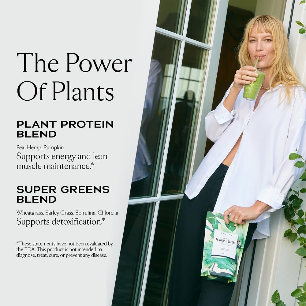 SAKARA Super Powder Bundle - Protein + Greens Organic Protein Powder, Metabolizmus Super Powder, & Prebiotic Fiber Powder
