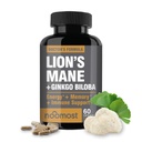 NooMost Lions Mane Supplement Organické Kapsule - s Ginkgo Biloba - kognitívne zdravie, Focus & Memory Support - Natural Superfood od Brain, Energy & Immune Health - 60 Kapsule - 2 mesiace Zásoba