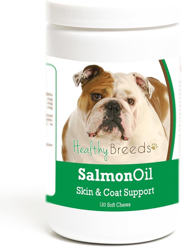 Zdravé plemená Bulldog Salmon Oil Soft Chews 120 Počet
