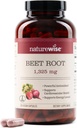 NatureWise Beet Root Kapsule 1325mg s organickou cviklou - Posilňovač oxidu dusnatého pre cirkuláciu a podporu zdravia srdca - Vegan, Gluten-free, non-GMO - 240 Kapsule [120 Day Supply]