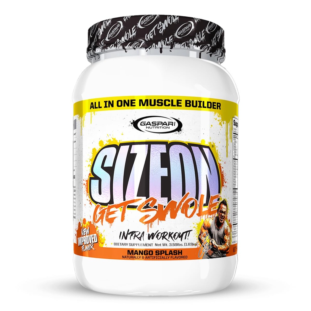 Gaspari Nutrition SizeOn, Ultimate Hybrid Intra-Workout Amino Acid & Creaine Formula, Zvýšený objem svalov a svalového tkaniva Recovery (3,59 libier, Mango Splash)