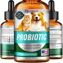 Premium probiotiká pre psy, mačky - Digestívne enzýmy a prebiotiká Doplnok - Pomáha uľaviť hnačka, vracanie, žalúdočné ťažkosti, plyn, zápcha a zlý dych - podporuje tráviaci systém - 2 Fl Oz