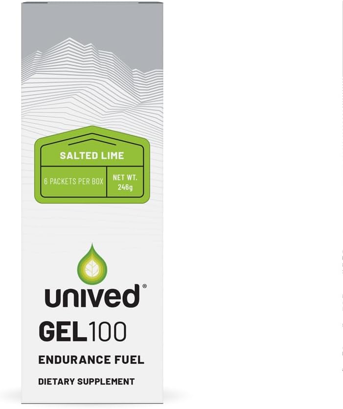 Voľne uložený gél 100 - Vegan Energy Gel for Endurance Athletes Runners & Cyclists - 100kcal - Solená vápno - balenie 6